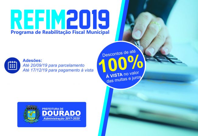 Prefeitura de Dourado lança o REFIM, programa de desconto e parcelamento de dívidas com o município